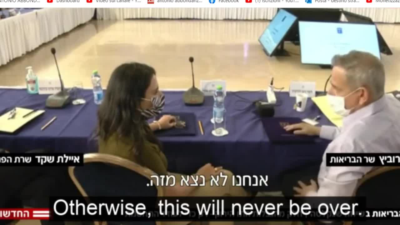 IL MINISTRO DELLA SALUTE ISRAELIANO AMMETTE CHE NON VI E' NESSUNA RAGIONE MEDICA PER IL GREEN PASS