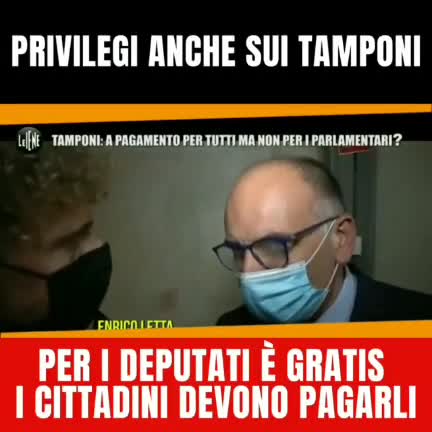Tamponi gratis per i parlamentari