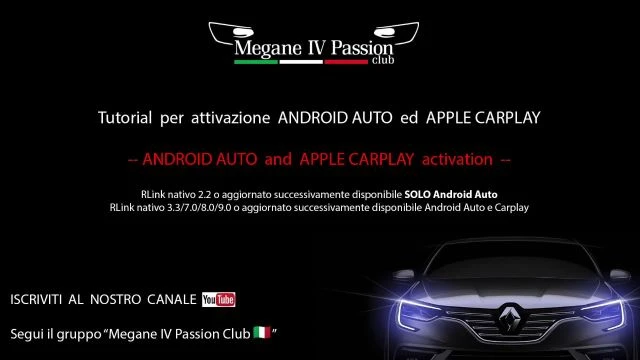 Renault - Attivazione Android Auto e CarPlay su RLink 2